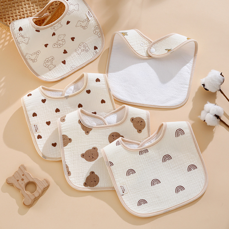 Waterproof U-shaped bib bib baby saliva towel pure cotton class A newborn men's and women's treasure gauze wholesale maternal and infant products