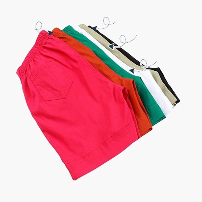 Factory Direct Supply middle-aged and elderly women's pants short summer new high waist mom pants elderly plus size stretch cotton women's pants