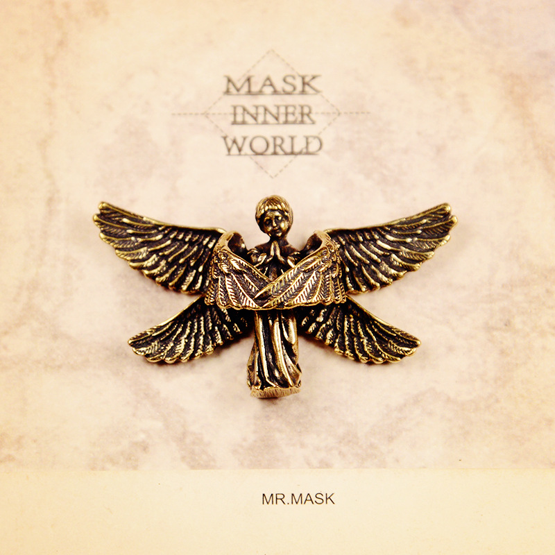 New six-wing Angel Pure Brass decoration creative retro office desktop small jewelry decoration cross-border hot selling Angel