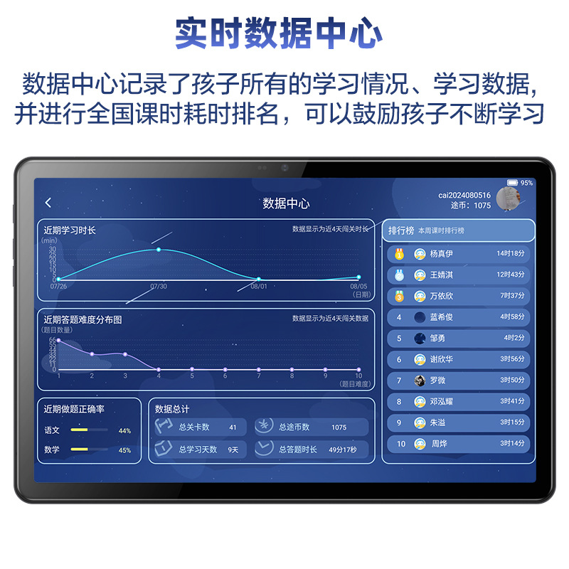 2024 new intelligent learning machine 10.95 inch super clear large screen tutor AI study room training learning tablet