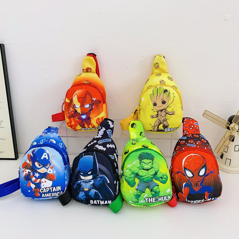 Кросс-бордерная анимационная мультяшная сумка на грудь для детей, креативная новая стильная сумка через плечо для мальчиков и девочек, большая легкая сумка через плечо