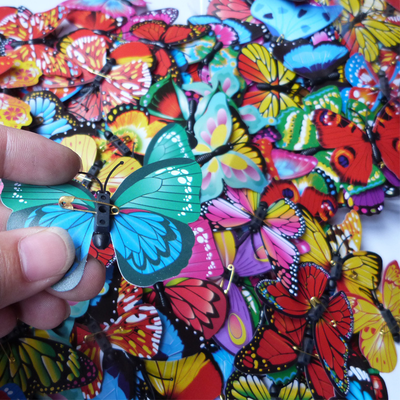 Simulation butterfly 3d three-dimensional pin creative home living room curtain decoration 500/200 color butterfly
