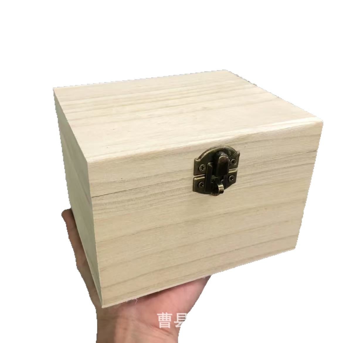 Modern Simple Solid Wood Password Box Household Wooden Square Blind Box with Lock Desktop Wooden Flip Storage Box