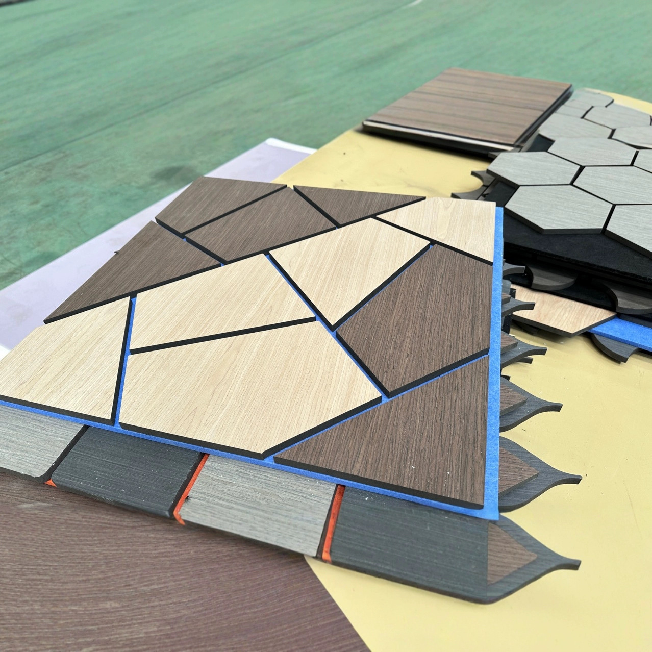 Foreign Trade Polyester Fiber Sound-Absorbing Panel Aku Wooden Strip Ps Line Density Board Soundproofing Noise Reduction Sound-Absorbing Panel Decoration