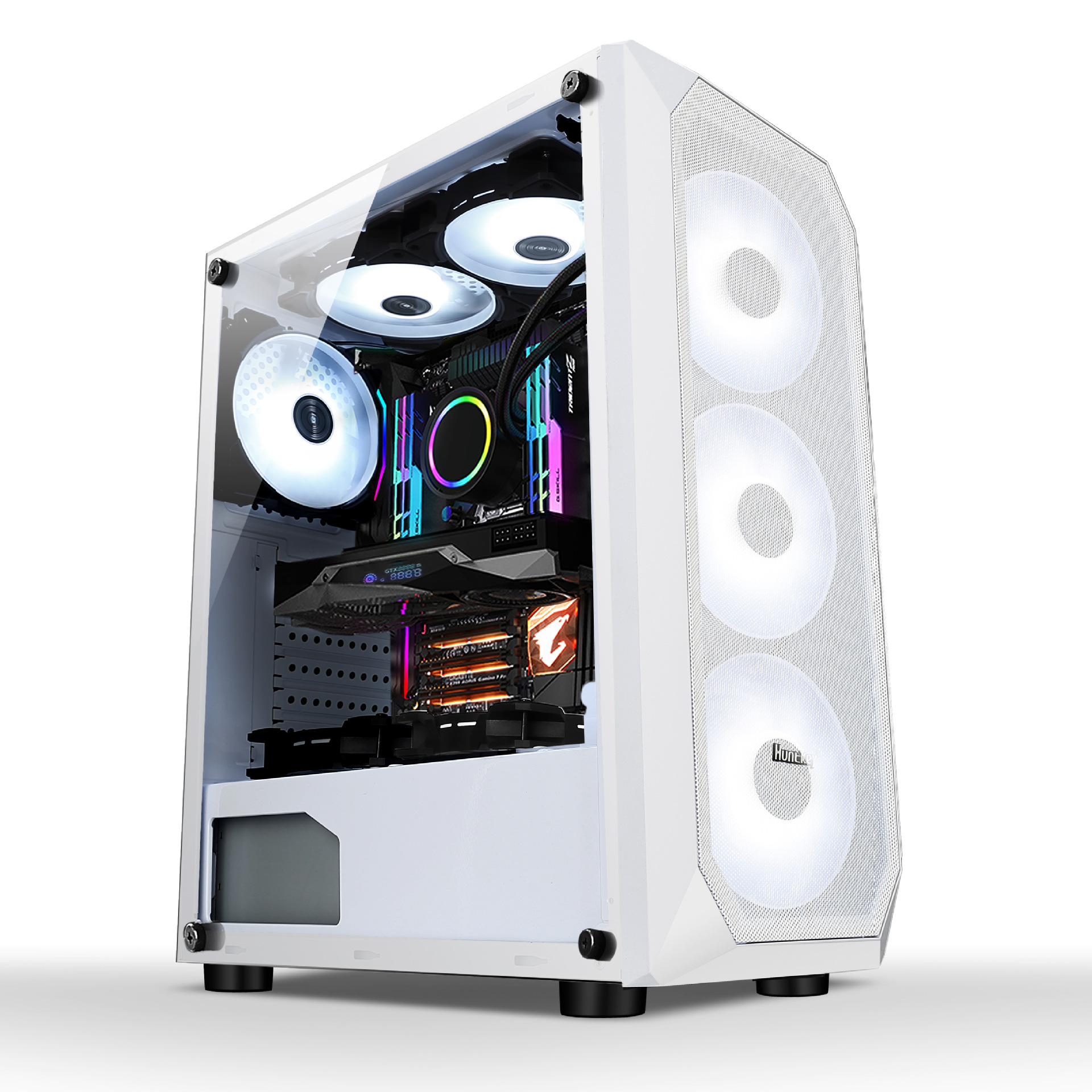 Dark Night Hunter 5 Computer Case Desktop DIY Full Side Transparent Game Water-Cooled Atx Large Board Back-Line Case