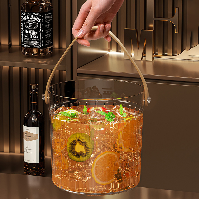 Ведро для льда с высокой красотой, портативное ведро для пива и шампанского, ведро для фруктов на пикнике