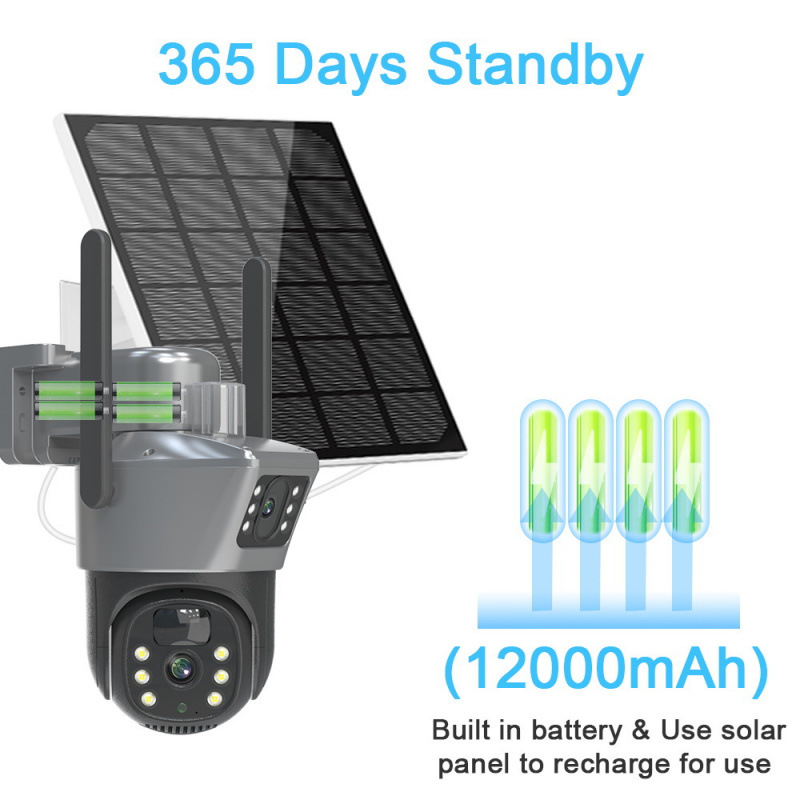 Hot-Selling Item V380 Solar Monitoring 4g Camera Binocular Dual-Screen Home Outdoor Low-Power Camera