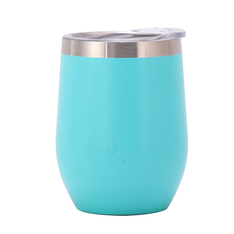 swig Eggshell Cup Double-layer Stainless Steel Red Wine Cup Big Belly Water Cup Vacuum U-shaped Egg Cup Thermos 12oz
