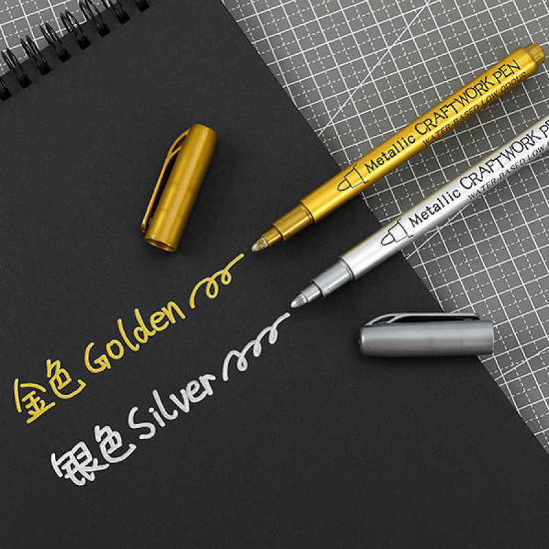 Gold and Silver Paint Pen Photo Paper Photo Album DIY Black Cardboard Special Fire Paint Seal High-Gloss Sign-In Marker