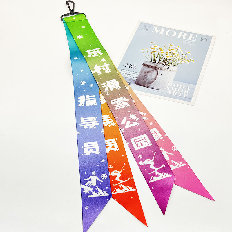 Ski Colorful Streamers Customized Logo Personalized Copywriting Decorative Ribbon Ski Pendant Helmet Decorative Belt