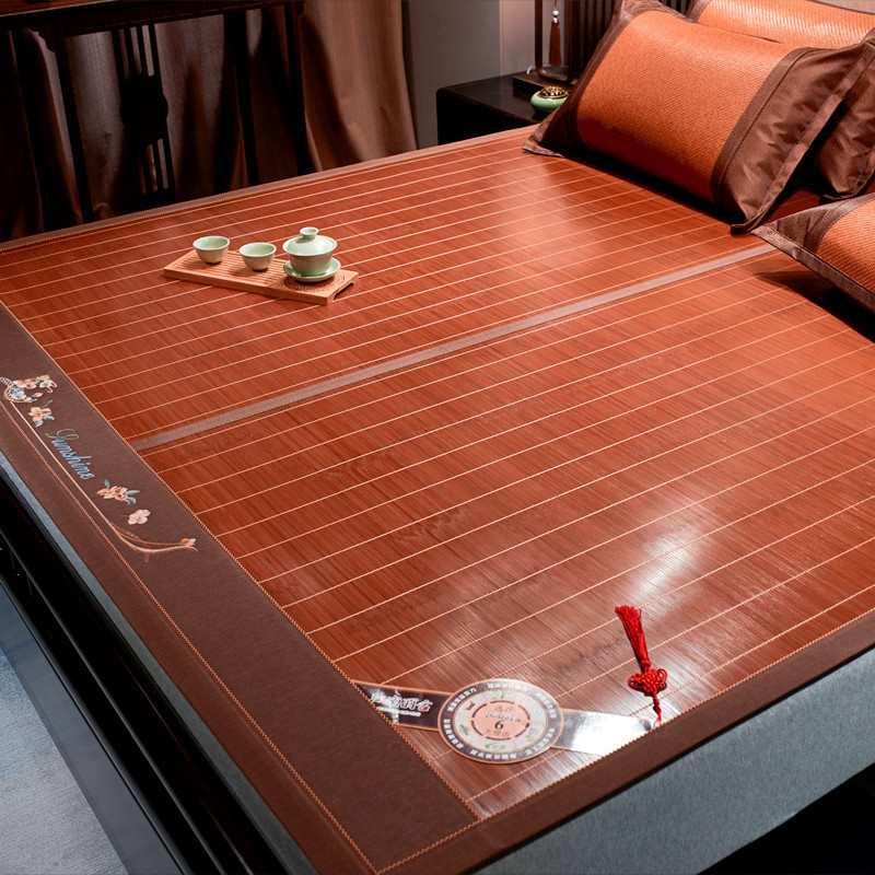 Single Bed Dormitory Home Mat for Learning Bamboo Mat Straw Mat Summer Tiancao Ice Mat Summer Single Dual-Use Foldableable