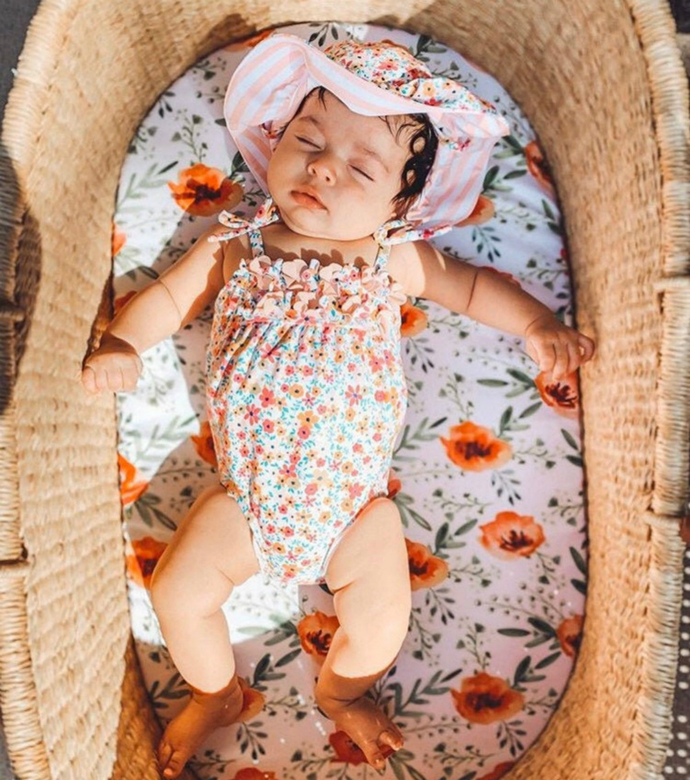 European and American Baby printing cradle fitted sheet nursing table washing cover suitable for multi-size printing elastic removable cover