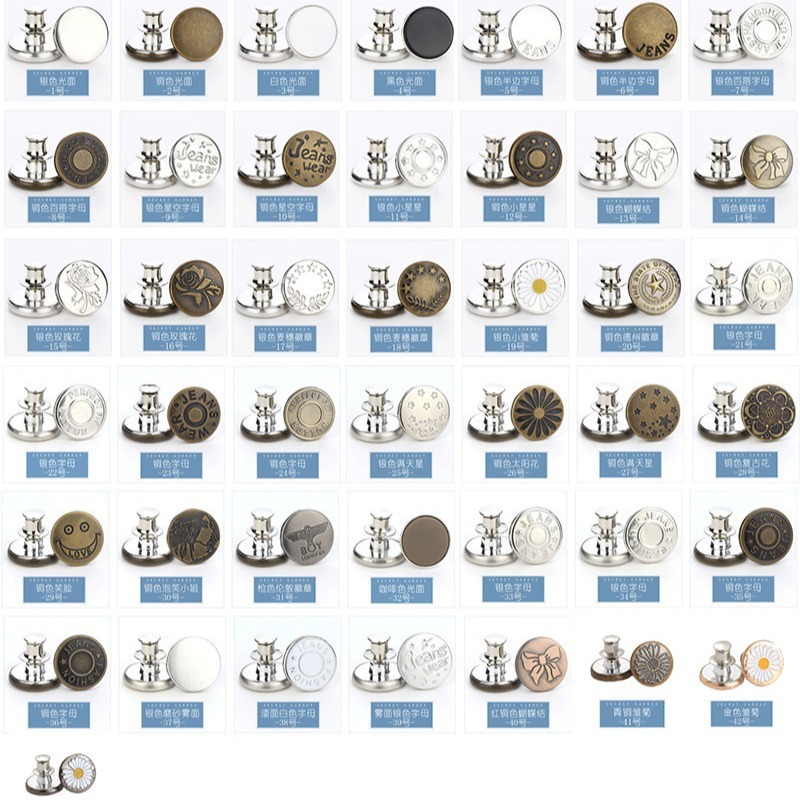 No-Sew Detachable Jeans Button Waist Adjuster Metal Buckle Waist Cincher Tool