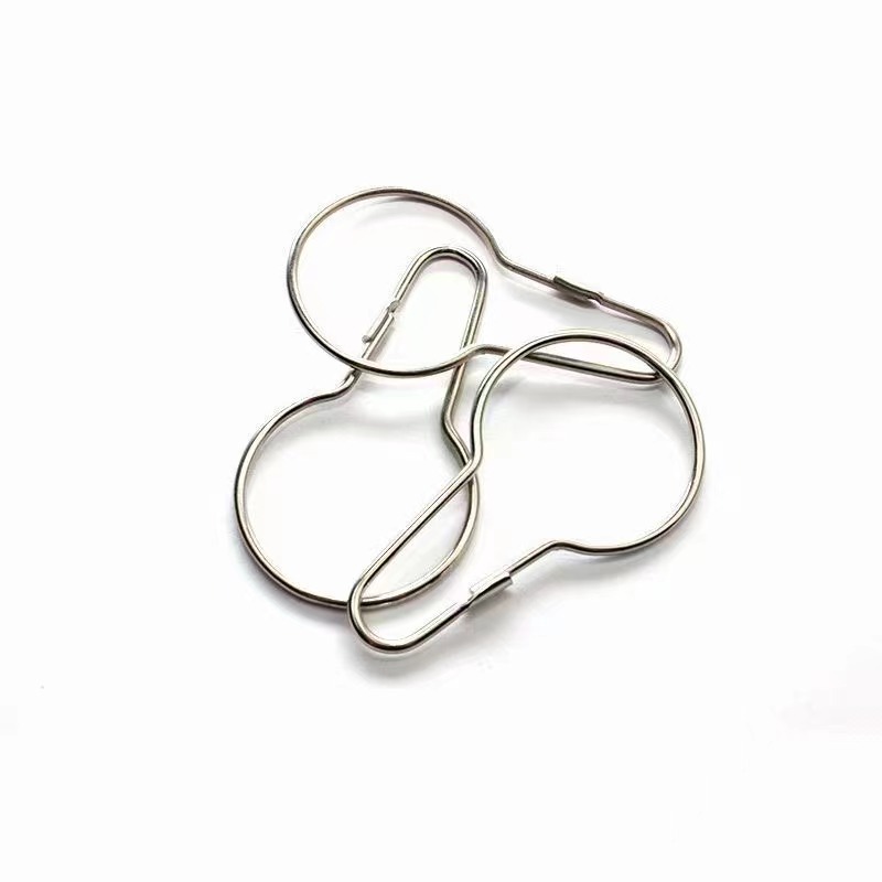 Beadless metal shower curtain hook gourd buckle metal rust-free Hook hardware shower curtain buckle factory direct wholesale