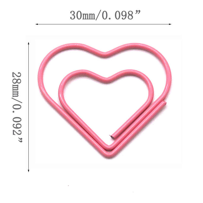 Creative heart-shaped girl cute photo clip color love paper clip wholesale bookmark paper clip office note clip