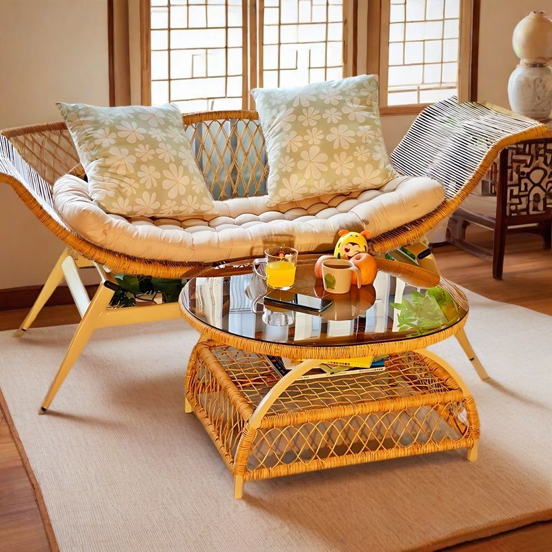 Balcony Leisure Rattan Chair, Lounge Chair, Single Sofa Chair, Designer Chaise Longue, Living Room Reception Armrest Reading Chair