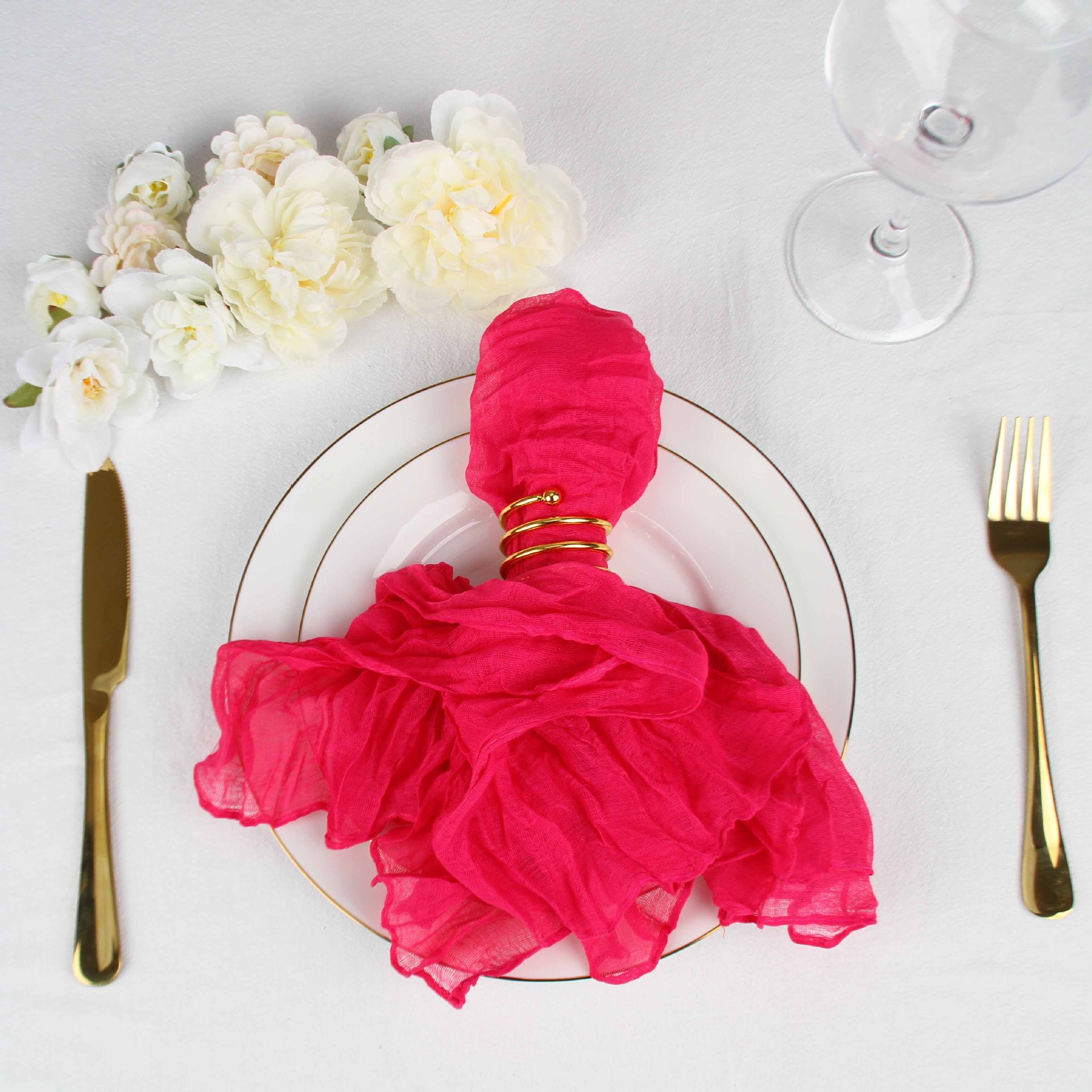 New Wedding Party Table Decorative Placemat Modern Simple Household Square Pleated Bali Yarn Solid Color Napkin