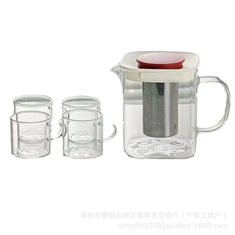 Love Journey Good Luck Single Pot Color Boxed Glass Water Set Home Teapot Business Gift Wholesale