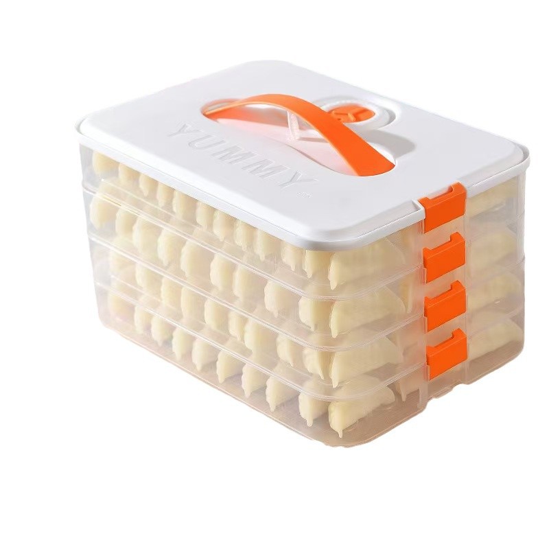 Frozen Dumpling Box Kitchen Household Dumpling Box Refrigerator Food Grade Fresh-keeping Box Thickened Storage Box Plastic Wonton Box
