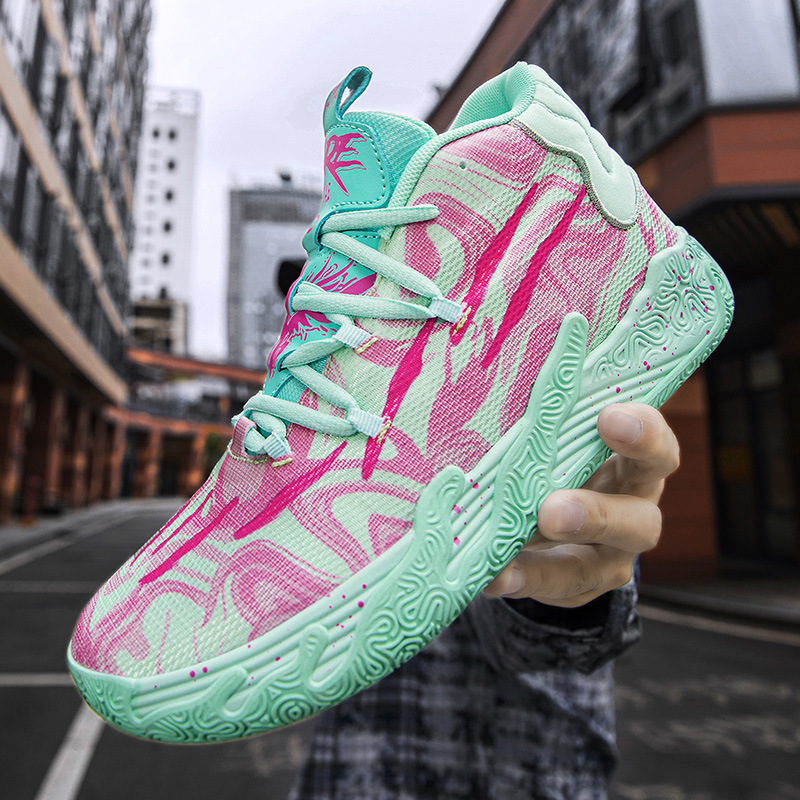 Men's and women's high-top basketball men's shoes winter 2024 new cement star junior high school students combat sports shoes