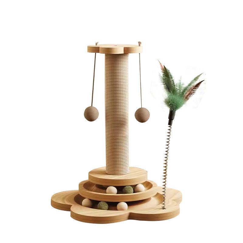 Cat Scratch Board Wear-resistant Cats Scratch Column Vertical Grinding Claw Board Kitty Toy Self-relief Cat Climbing Rack Integrated