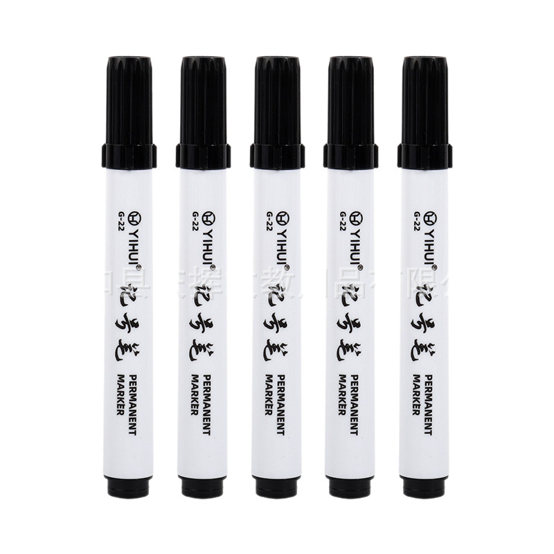 Yiwei Manufacturer Wholesale Oily Large-Capacity Quick-Drying Waterproof Logistics Express Graffiti Large-Head Black Marker Pen
