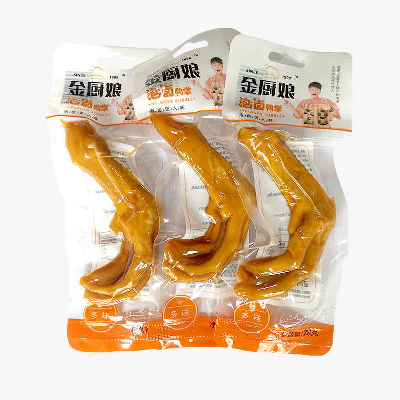 Golden chef duck palm 28G Multi-flavor 30g pickled pepper flavor crispy duck claw braised duck meat casual snack factory direct supply