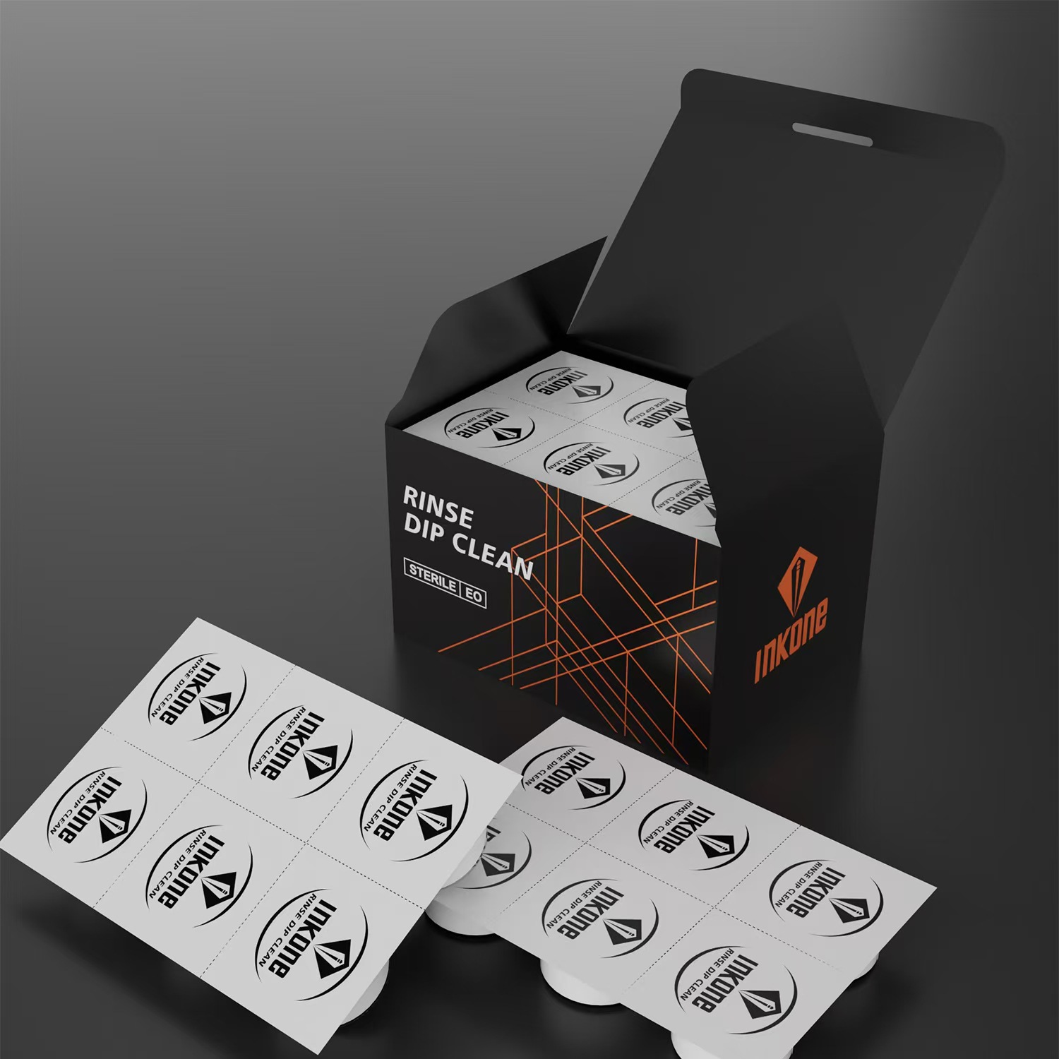 INKONE Cross-border Disposable Tattoo Needle Dip Wash Cup Tattoo Color Material Cleaning Supplies Rinse Needle Cotton Tattoo Needle Cleansing