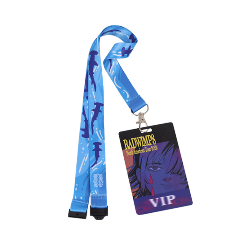 Buckle lanyard work ID card holder lanyard metal buckle polyester woven thermal transfer printing customizable logo mobile phone lanyard