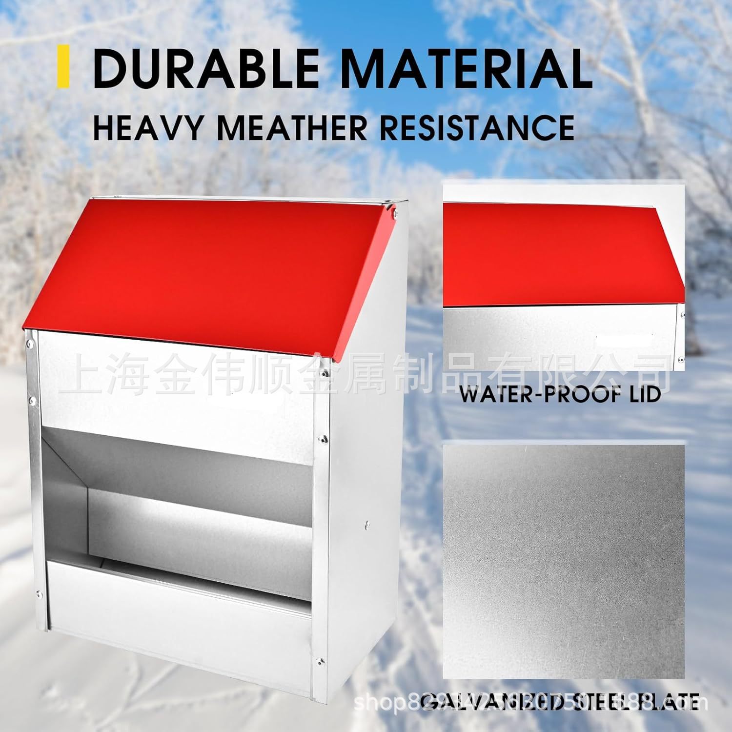 Outdoor Chicken Trough Feeder Thickeneded Galvanized Plate Trough Poultry Chicken Feed Bucket for Chickens and Poultry