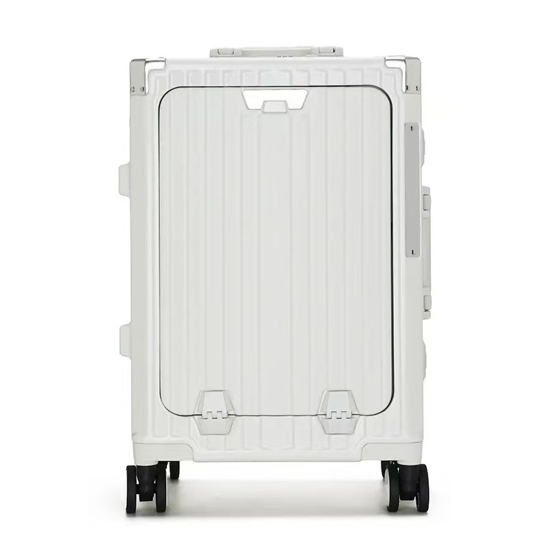 Multifunctional Front Opening Suitcase Pc Aluminum Frame 20inch Boarding Case Password Suitcase Rechargeable Trolley Case Wholesale