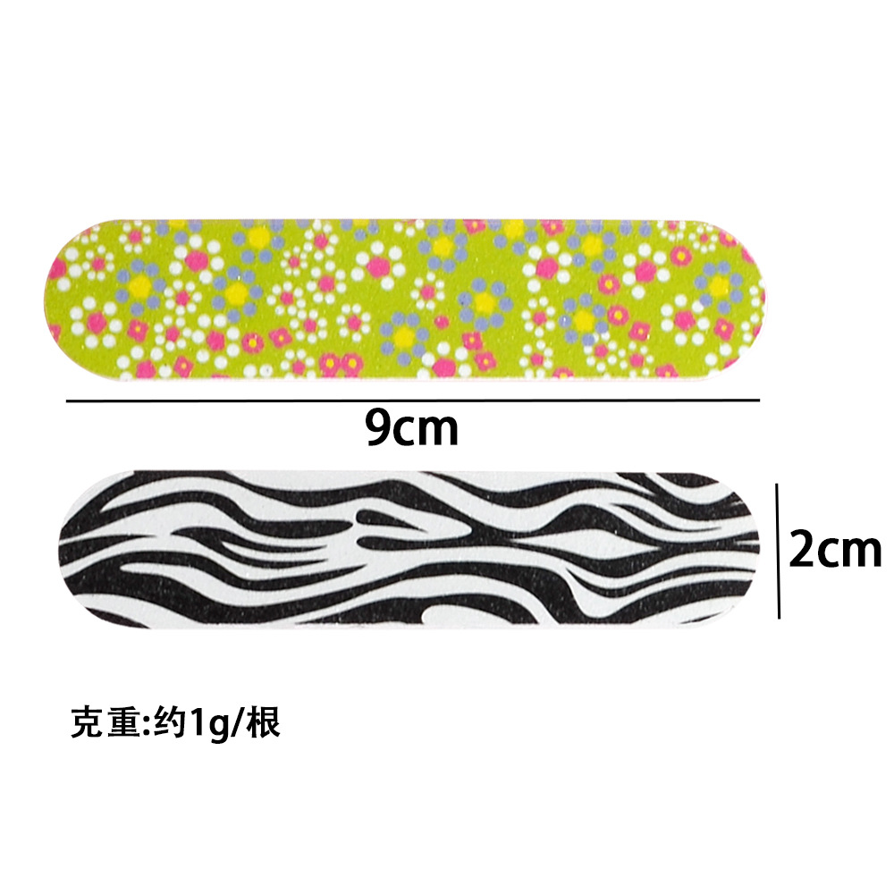 Sponge Mini 9cm Nail File Printed Double-Sided Eva Manicure Flower File Manicure Polishing Small Rub Strip Wholesale