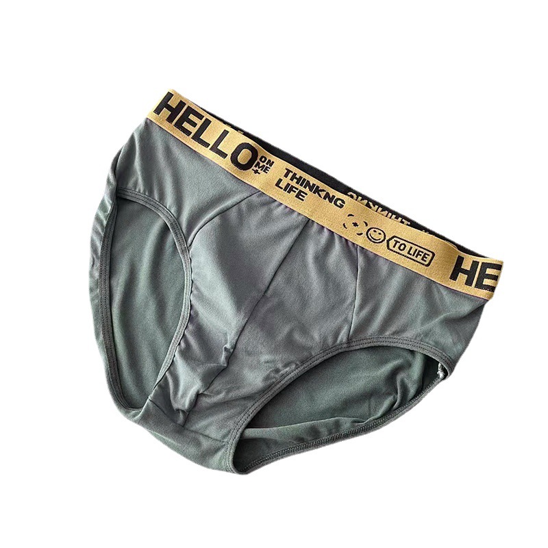 New underwear boys letters solid color men's triangle trend sexy breathable men's plus size sports pants wholesale