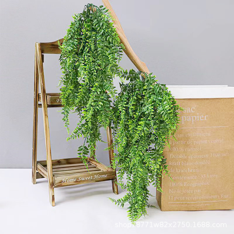 Amazon Artificial Wall-Mounted Persian Grass Rattan Artificial Hanging Fern Vine Hanging Green Plastic Plant