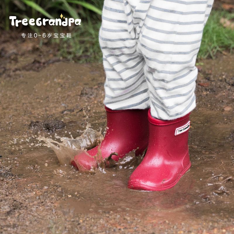 Children's rain boots export cross-border foreign trade non-slip soft bottom lightweight children's boys and girls baby mid-tube rain boots children's water shoes