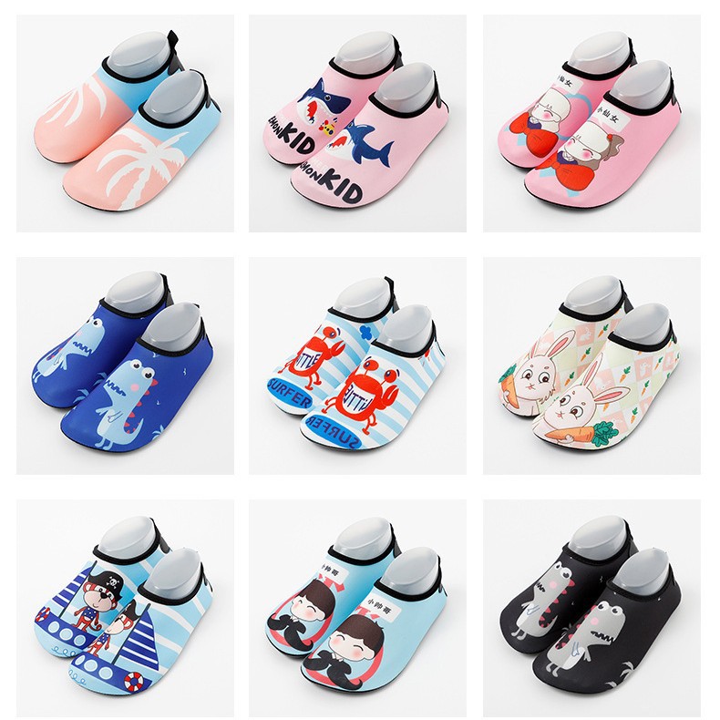 Cross-Border Children's Beach Shoes Non-Slip Soft Sole Printed Outdoor Wading Shoes Indoor Sports Floor Socks Fitness Shoes