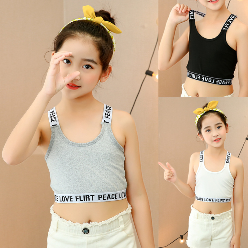 Girls' Camisole Developing Stage Middle and Old Children Girls' Underwear Pure Cotton Tube Top Base Vest for Children Sports Top