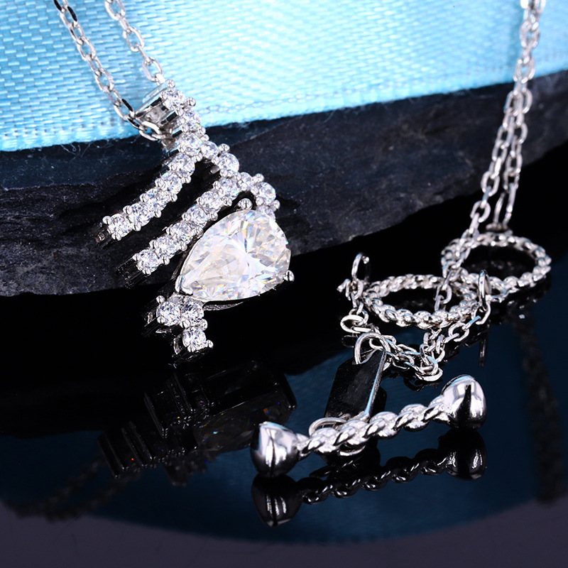 Grown Diamond Virgin Constellation Necklace Niche Design Wholesale Pendant Water Drop Diamond 18K Gold Diamond Chain