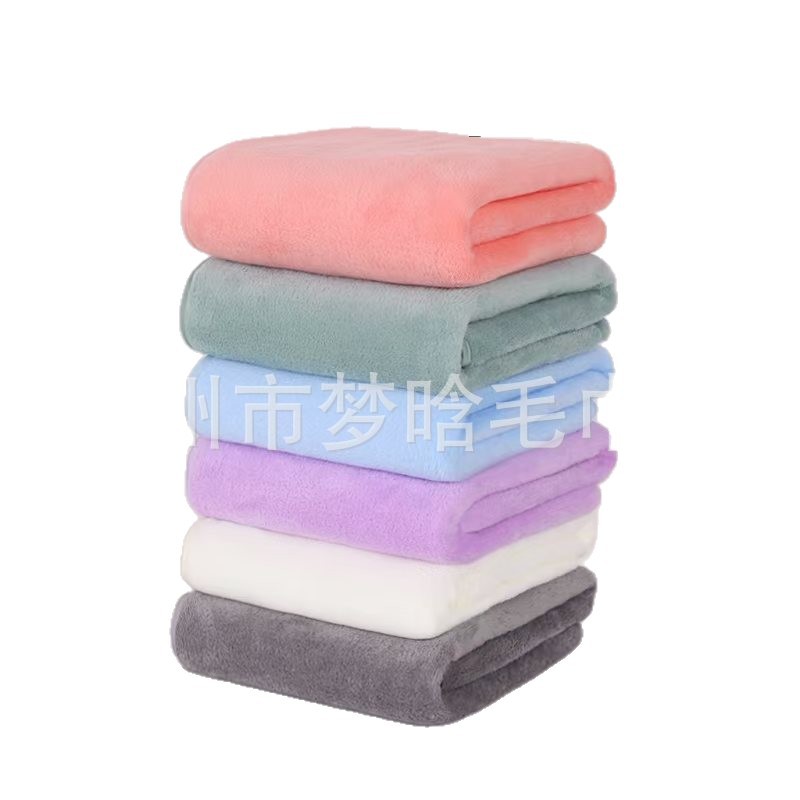 Warp Knitted Coral Velvet Thickeneded Cylinder Dyed Bath Towel Towel Square Towel Absorbs Water and Does Not Shed Lint Source Manufacturer Cross-Border Vacuum