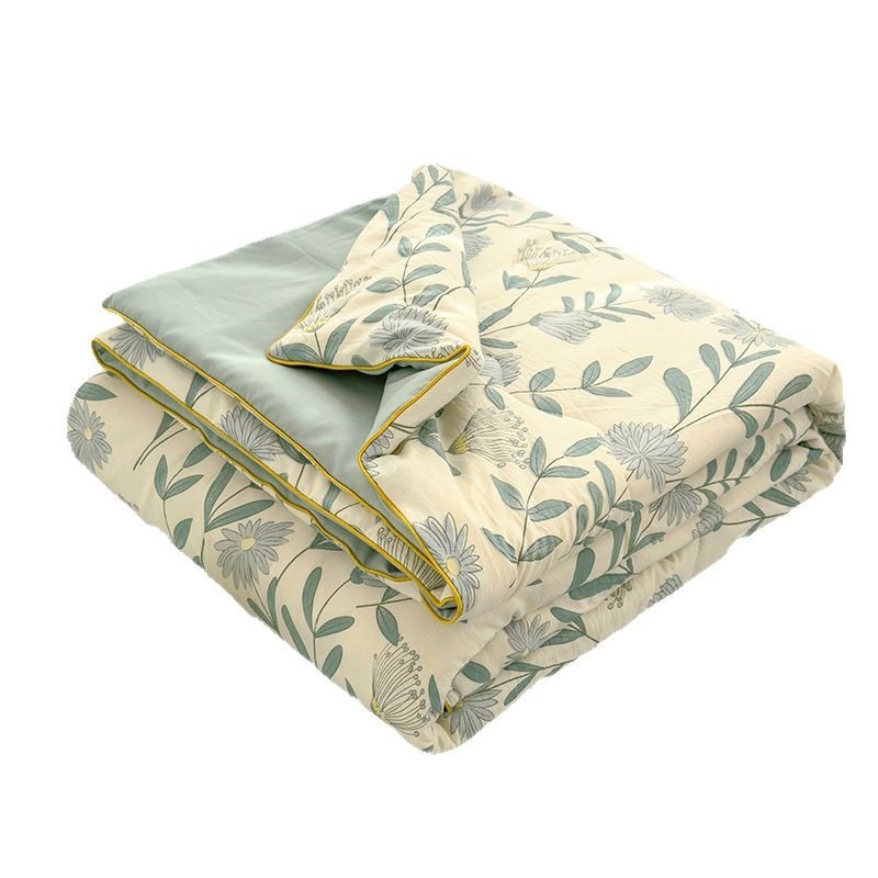Class A Washed Cotton Double-layer Yarn Soybean Fiber Quilt Air Conditioning Quilt Core Summer Cool Quilt Thin Summer Quilt Single Double Machine Washable