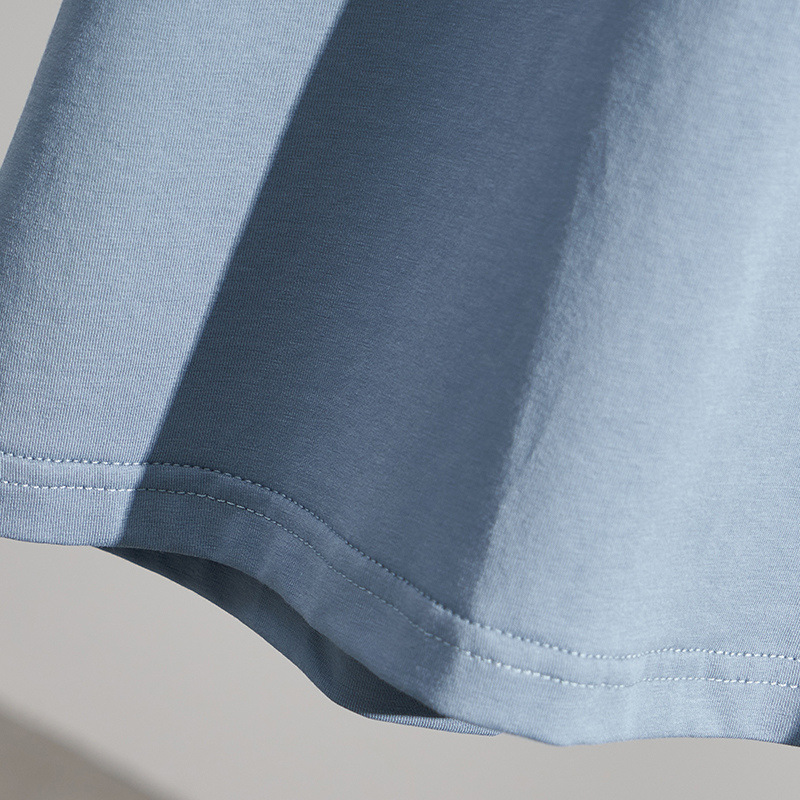 Summer solid color U-neck short-sleeved T-shirt top plus size T-shirt Korean style chubby girl extra fat S5204