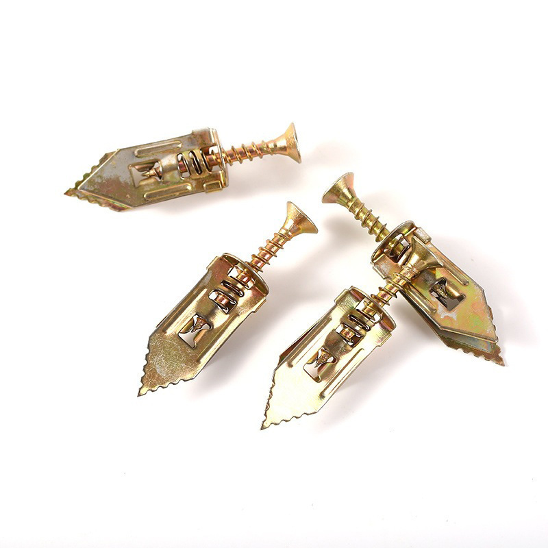 Type A Gypsum Board Driven Insert Gecko Expansion Nail High Manganese Steel Color Zinc Expansion Screw for Gypsum Board