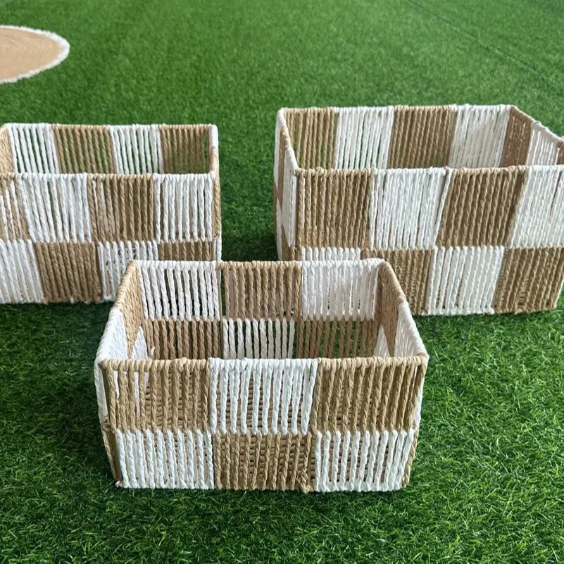 Simple Entryway Living Room Hotel Homestay Rope Weaving Creative Paper Rope Storage Creative Storage