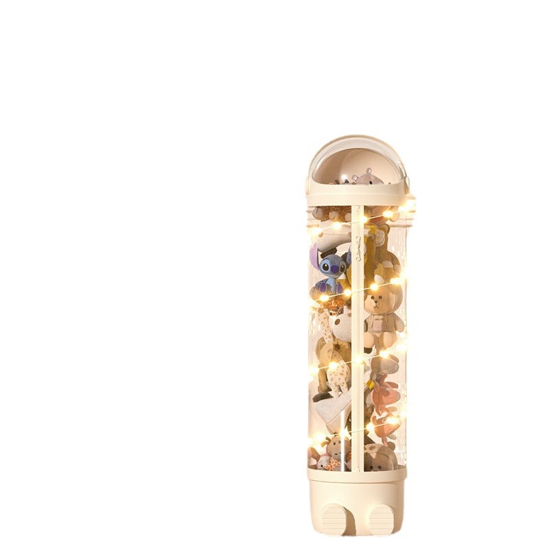 Doll Storage Barrel Plush Toy Transparent Doll Storage Barrel Children's Doll Cloth Finishing Storage Basket Zipper