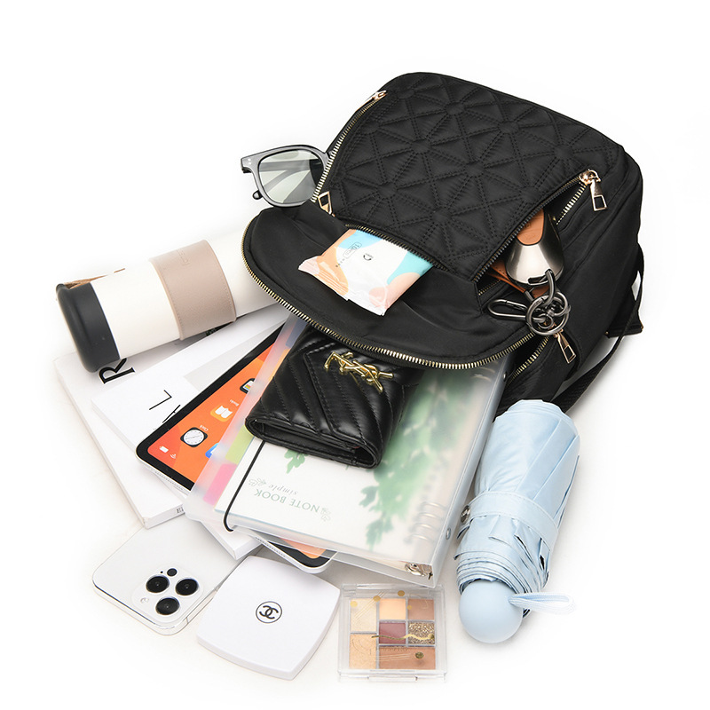 2024 New Korean Style Easiest for Match Women's Backpack Large Capacity Water-Repellent Travel Backpack Diamond Embroidery Thread Backpack for Women