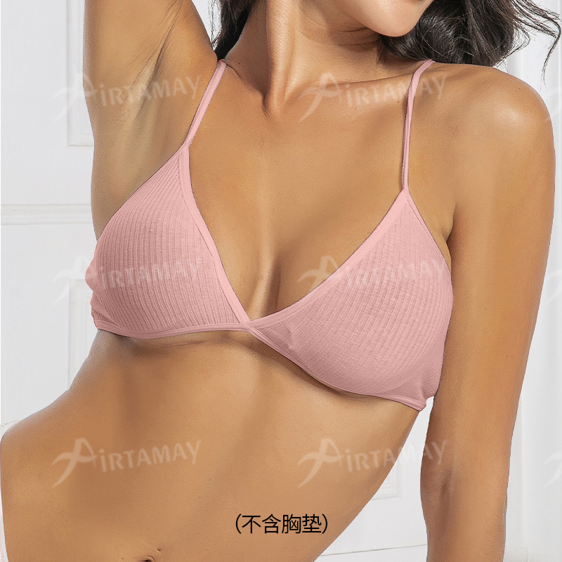 European and American Women's Sexy Fashion Detachable Breathable Thread Cotton No Steel Ring Thin Strap Cross Fitness Yoga Bra for Women