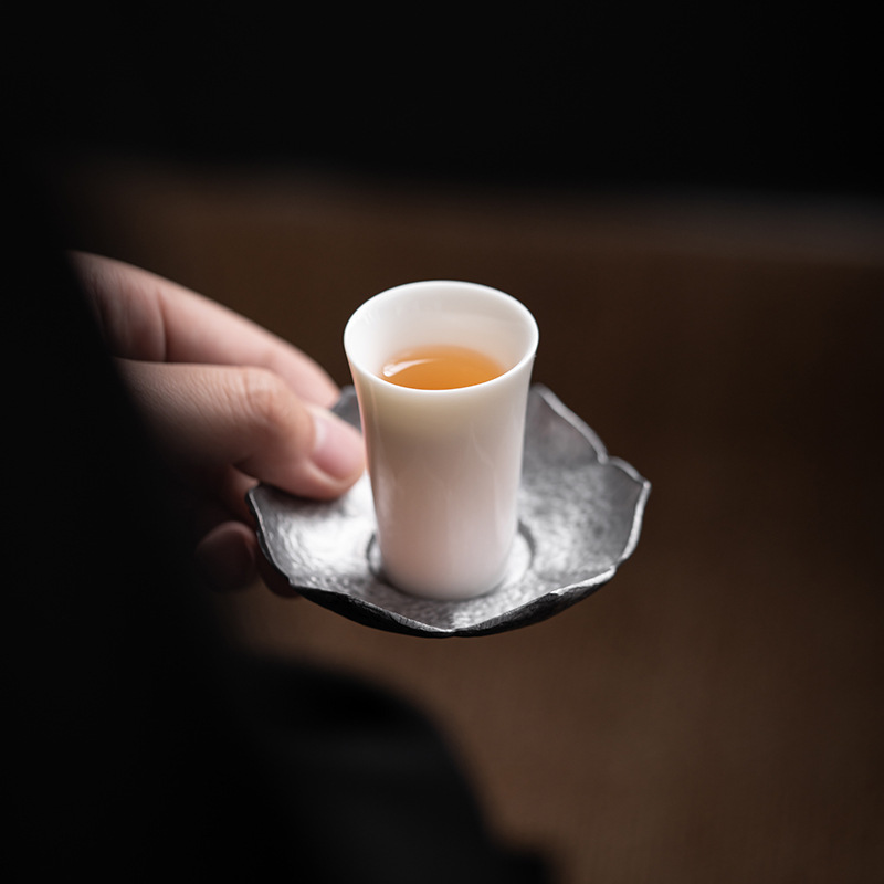 Raw Ore Handmade Suet Jade Porcelain Fragrant Cup Ceramic Small Tasting Cup Kung Fu Tea Set Cup Tea Cup Dehua White Porcelain