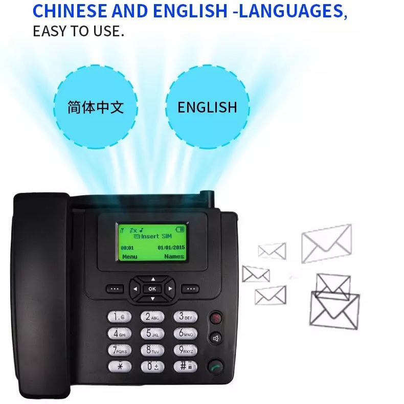Foreign Trade Export Gsm Wireless Card Landline Telephoneets3125I Mobile 2g Office Home Fm Radio