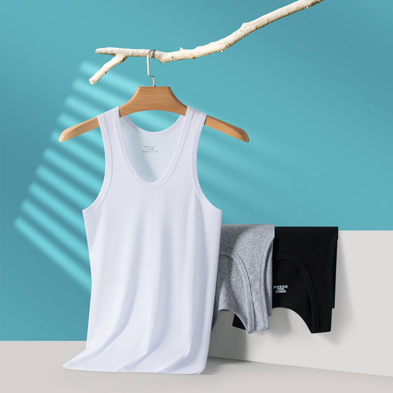 Летний жилет из чистого хлопка впитывающий пот для фитнеса тонкий эластичный внутренний майка