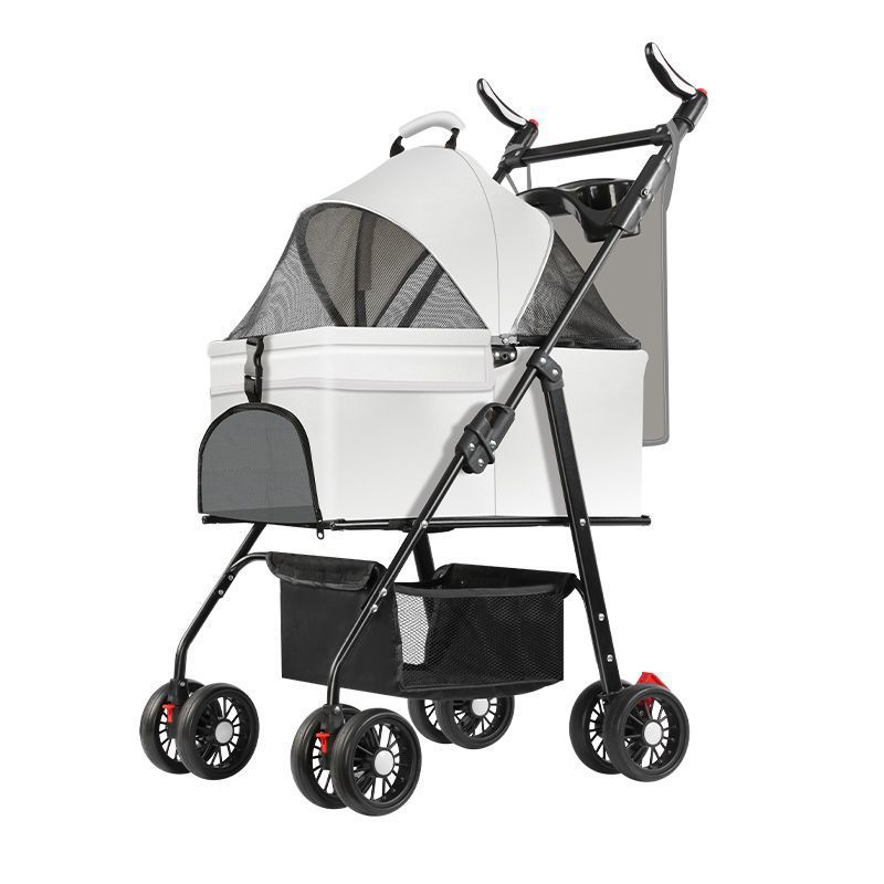 Cross-Border Pet Stroller for Dogs and Cats, Separate Stroller for Outings, Small Dog Stroller, Lightweight and Foldable